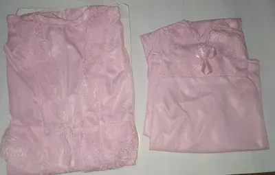 Pink Silk Night Suit 3 Pcs Set for Women thumbnail 2