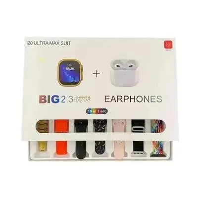 i20 Ultra Max Suit - 10-in-1 Premium Smartwatch & Earphones Combo Set thumbnail 1