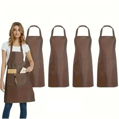 Colorful Plastic Apron - 1 Pc Multicolor Plain Design