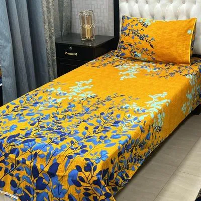 4 Pcs Crystal Cotton Printed Single Bedsheet