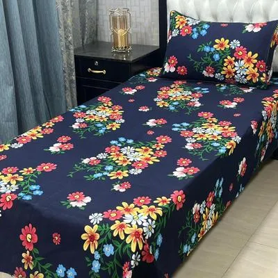 4 Pcs Crystal Cotton Printed Single Bedsheet
