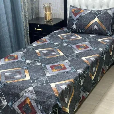 4 Pcs Crystal Cotton Printed Single Bedsheet