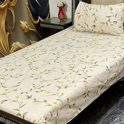 4 Pcs Cotton Printed Single Bedsheet
