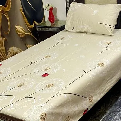 4 Pcs Cotton Printed Single Bedsheet