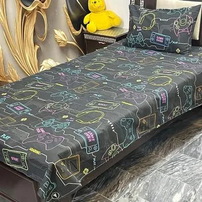 4 Pcs Cotton Printed Single Bedsheet