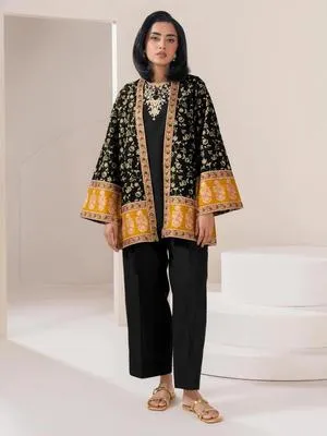Black Embroidered 3 Pcs Gown Suit for Eid 2026