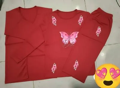 Red Hello Kitty 3Pc Women's Night Suit Set thumbnail 2