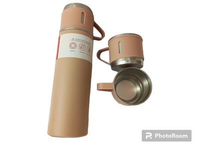 Stainless Steel Vacuum Flask Set With 2 Cups, 500ml