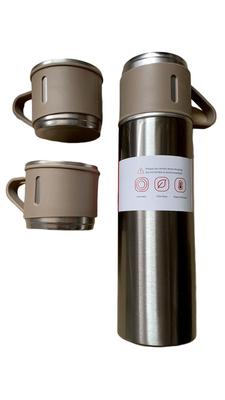 Stainless Steel Vacuum Flask Set With 2 Cups, 500ml