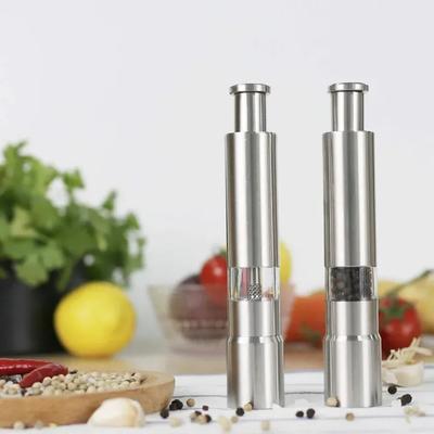 Stainless Steel Salt And Pepper Grinder Set - 2 Pcs for Effortless Flavoring