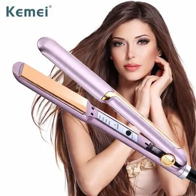 Kemei Ceramic Hair Straightener Purple Salon Quality 350g thumbnail 1