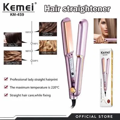 Kemei Ceramic Hair Straightener Purple Salon Quality 350g thumbnail 4