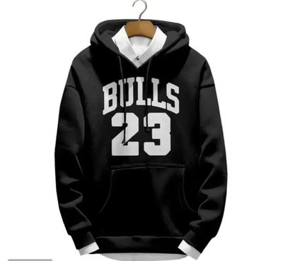 Men's Graphic Sublimation Hoodie - 1 Pc Polyester Fleece - Stylish Black Comfort