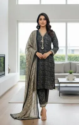 Printed Lawn 3-Piece Women's Suit Multicolor