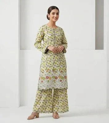 Pakistani Printed Kurta Set with Pajama
