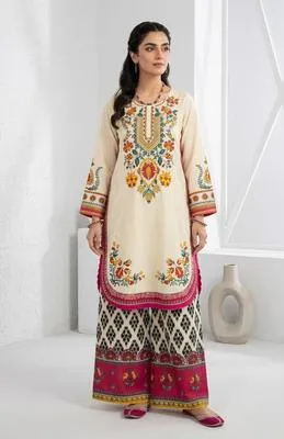 Multicolor Printed Arabic Lawn 2Pcs Set
