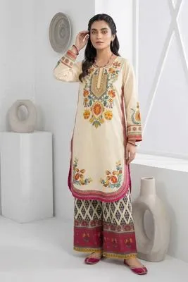 Multicolor Printed Arabic Lawn 2Pcs Set thumbnail 3