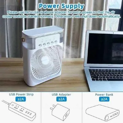 10-Inch USB Rechargeable Air Cooler Fan with Ice Tank thumbnail 2