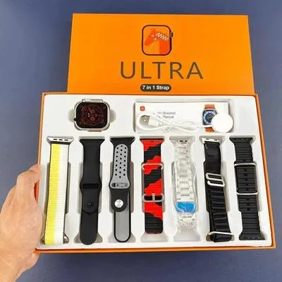 7-in-1 Ultra Smart Watch with 7 Straps & Bluetooth Call thumbnail 4
