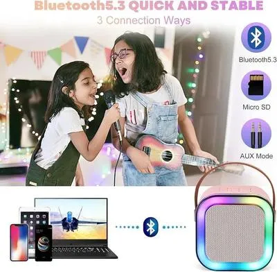 Wireless Karaoke Speaker with RGB Lights for Kids thumbnail 7