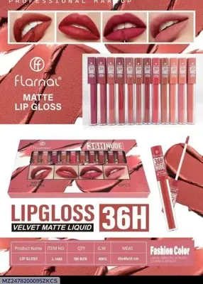 Floral Matte Lip Gloss 36H Long Lasting Waterproof Set thumbnail 4