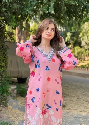 2 Pcs Women's Stitched Lawn Printed Co-Ord Set thumbnail 2