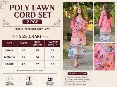 2 Pcs Women's Stitched Lawn Printed Co-Ord Set thumbnail 5