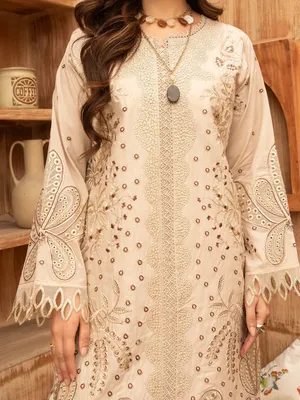 Lehran - U4A Women's Embroidered Stitched Suit - Premium Lawn 3 Pcs thumbnail 4