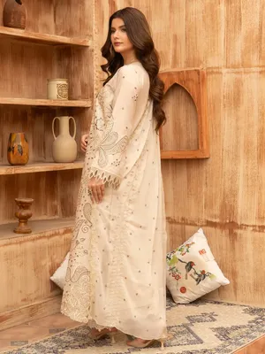 Lehran - U4A Women's Embroidered Stitched Suit - Premium Lawn 3 Pcs thumbnail 6