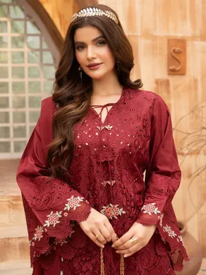 Rukh - U2A Embroidered Premium Lawn Suit - 4 Pcs Set thumbnail 5