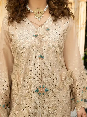 Rukh - U2B Lawn Embroidered Women's Stitched Suit - 4 Pcs Set thumbnail 3
