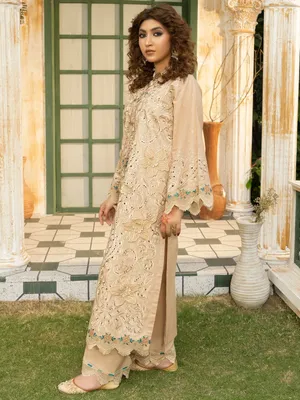Rukh - U2B Lawn Embroidered Women's Stitched Suit - 4 Pcs Set thumbnail 6