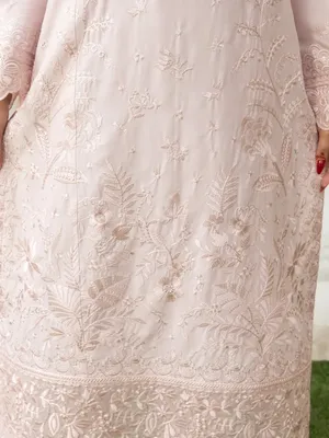 Ziya - U5B Stunning Embroidered Lawn Suit for Women - 3 Pcs Set in Beige thumbnail 6