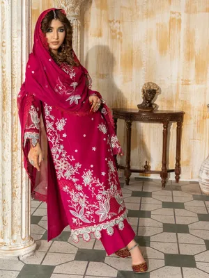 Wasl - U6B Stylish Women's Stitched Embroidered Lawn Suit - 3 Pcs Set thumbnail 2