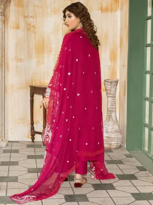 Wasl - U6B Stylish Women's Stitched Embroidered Lawn Suit - 3 Pcs Set thumbnail 3