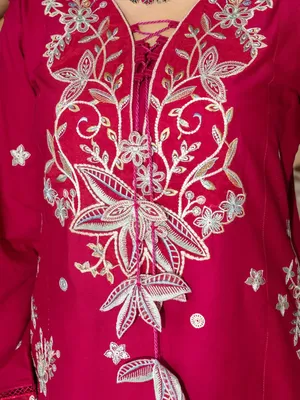 Wasl - U6B Stylish Women's Stitched Embroidered Lawn Suit - 3 Pcs Set thumbnail 4