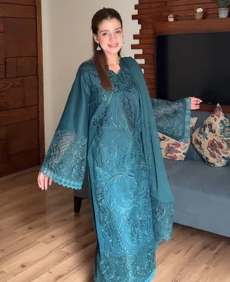 Teal Majestique - Lawn Cotton Embroidered Dress thumbnail 3