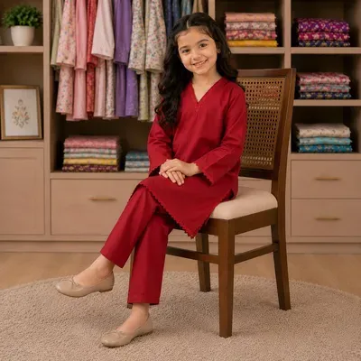 Charming Girl's Kurta And Trouser Set - 2 Pcs  thumbnail 2