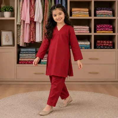 Charming Girl's Kurta And Trouser Set - 2 Pcs  thumbnail 3