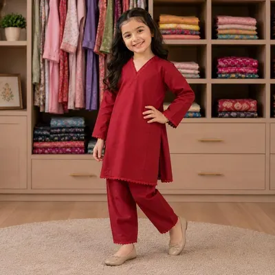 Charming Girl's Kurta And Trouser Set - 2 Pcs  thumbnail 5