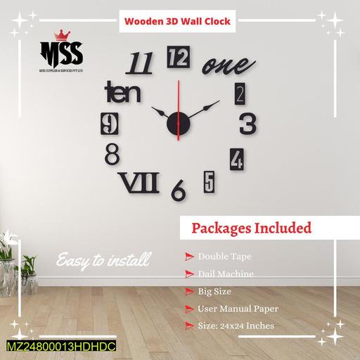 Analog Stylish 3D Art MDF Wall Clock