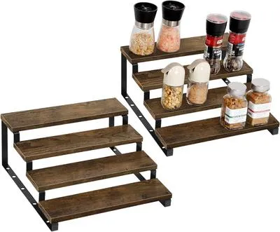 4  Layered Wooden  Kitchen Rack - 1 Pc – Stylish & Functional Storage Solution