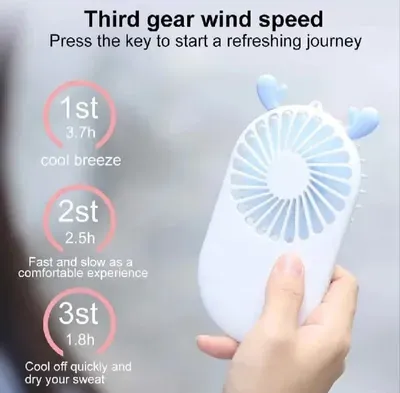 Multicolor Rechargeable Fan - 1 Pc Foldable Portable Design