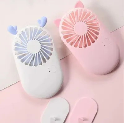Multicolor Rechargeable Fan - 1 Pc Foldable Portable Design thumbnail 5