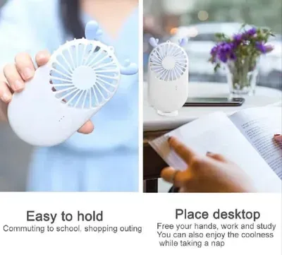 Multicolor Rechargeable Fan - 1 Pc Foldable Portable Design thumbnail 3