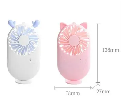 Multicolor Rechargeable Fan - 1 Pc Foldable Portable Design thumbnail 4