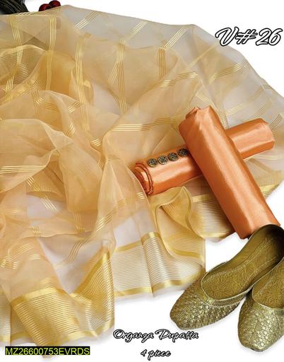 3 Pcs Women Unstitched Kataan Silk Suit