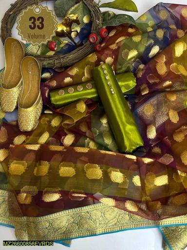 3 Pcs Women Unstitched Suit