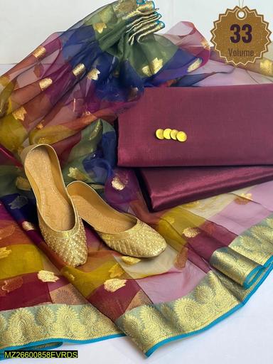 3 Pcs Women Unstitched Suit