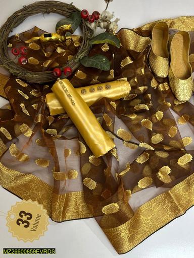 3 Pcs Women Unstitched Suit